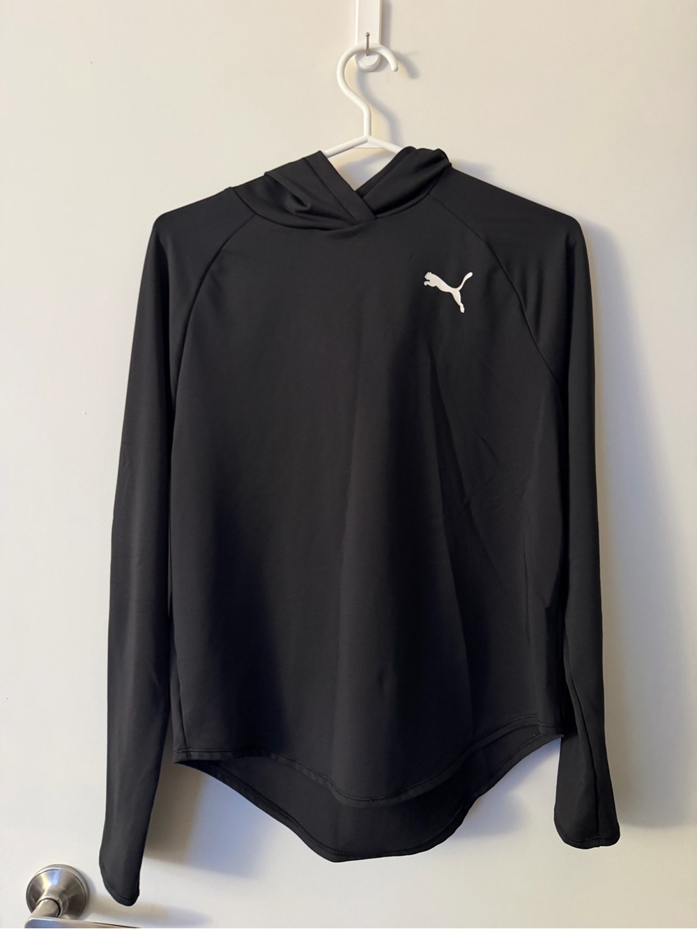 Puma Black Long-Sleeve Hooded Men's Swim Rash Guard
